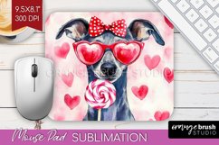 Italian Greyhound Valentine Mouse Pad Sublimation Valentines Product Image 1