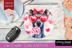 Italian Greyhound Valentine Car Coaster Valentines Day PNG Product Image 1