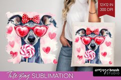 Italian Greyhound Valentine Tote Bag Valentines Day Tote Bag Product Image 1
