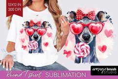 Italian Greyhound Valentine Round Tshirt Background Day PNG Product Image 1