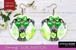 Italian Greyhound St. Patricks Day Dog Round Earrings Dog Product Image 1