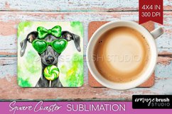 Italian Greyhound St. Patricks Day Dog Square Coaster Dog Product Image 1