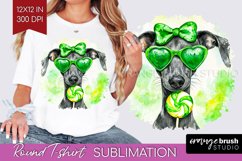 Italian Greyhound St. Patricks Day Dog Round Tshirt Dog PNG Product Image 1