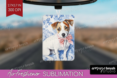 Jack Russell Terrier Dog Air Freshener PNG Blue Toile PNG Product Image 1