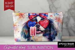 Japanese Chin Dog Cosmetic Bag 4th Of July Makeup Bag PNG Product Image 1