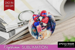 Japanese Chin Dog Keychain PNG 4th Of July Keychain Product Image 1