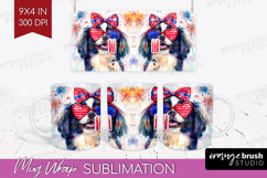 Japanese Chin Dog Mug Wrap 4th Of July Mug PNG Sublimation Product Image 1