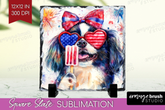 Japanese Chin Dog Slate PNG 4th Of July Square Slate Product Image 1