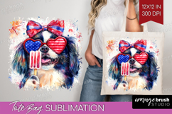 Japanese Chin Dog Tote Bag 4th Of July Tote Bag PNG Product Image 1