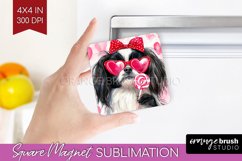 Japanese Chin Valentine Magnet Sublimation Valentines Day Product Image 1