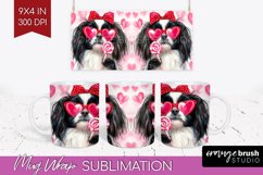 Japanese Chin Valentine Mug Wrap Valentines Day Mug PNG Product Image 1