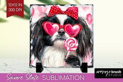Japanese Chin Valentine Slate PNG Valentines Day Square Product Image 1