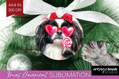 Japanese Chin Valentine Ornament PNG Valentines Day PNG Product Image 1