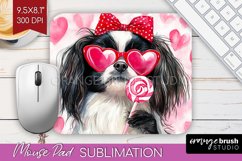 Japanese Chin Valentine Mouse Pad Sublimation Valentines Day Product Image 1