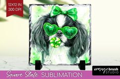 Japanese Chin St. Patricks Day Dog Slate PNG Dog Square Product Image 1