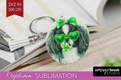 Japanese Chin St. Patricks Day Dog Keychain PNG Dog Keychain Product Image 1
