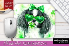 Japanese Chin St. Patricks Day Dog Mouse Pad Sublimation Dog Product Image 1