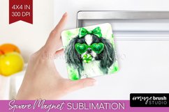 Japanese Chin St. Patricks Day Dog Magnet Sublimation Dog Product Image 1
