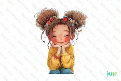 Joyful Young Girl Sublimation Clipart Product Image 1
