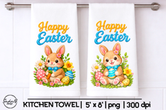 Easter bunny kitchen towel sublimation designs Product Image 1