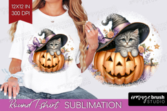 Kitten Halloween Round Tshirt Background Coquette PNG Product Image 1