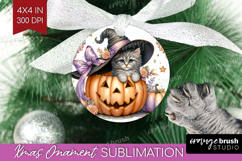 Kitten Halloween Ornament PNG Coquette PNG Sublimation Product Image 1