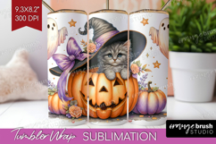Kitten Halloween Tumbler Wrap Coquette Tumbler PNG Product Image 1