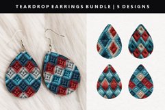Knitted Teardrop Earring Sublimation PNG Design Product Image 1