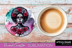 Catrina Coaster - Halloween Round Coaster, Day of the Dead Product Image 1