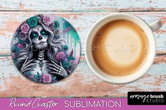 Catrina Coaster - Halloween Round Coaster, Day of the Dead Product Image 1