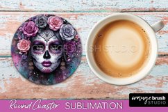 Catrina Coaster - Halloween Round Coaster, Day of the Dead Product Image 1