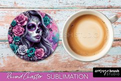 Catrina Coaster - Halloween Round Coaster, Day of the Dead Product Image 1