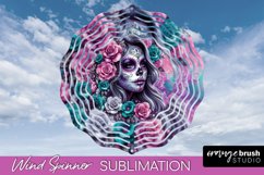 Catrina Wind Spinner - Halloween Wind Spinner Sublimation Product Image 1