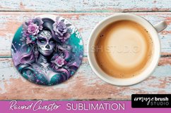 Catrina Coaster - Halloween Round Coaster, Day of the Dead Product Image 1