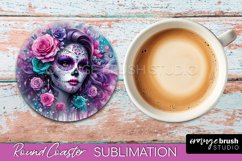 Catrina Coaster - Halloween Round Coaster, Day of the Dead Product Image 1