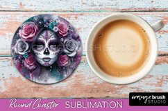 Catrina Coaster - Halloween Round Coaster, Day of the Dead Product Image 1