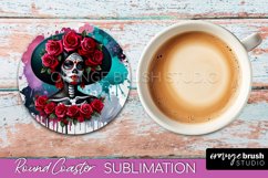Catrina Coaster - Halloween Round Coaster, Day of the Dead Product Image 1