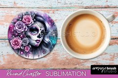 Catrina Coaster - Halloween Round Coaster, Day of the Dead Product Image 1