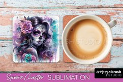 Catrina Coaster - Halloween Square Coaster, Day of the Dead Product Image 1
