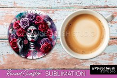 Catrina Coaster - Halloween Round Coaster, Day of the Dead Product Image 1