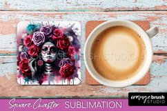 Catrina Coaster - Halloween Square Coaster, Day of the Dead Product Image 1
