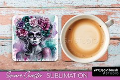 Catrina Coaster - Halloween Square Coaster, Day of the Dead Product Image 1