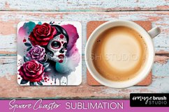 Catrina Coaster - Halloween Square Coaster, Day of the Dead Product Image 1