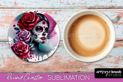 Catrina Coaster - Halloween Round Coaster, Day of the Dead Product Image 1