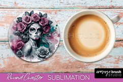 Catrina Coaster - Halloween Round Coaster, Day of the Dead Product Image 1