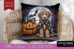 Labradoodle Dog Pillow Sublimation Halloween Pillow Cover Product Image 1