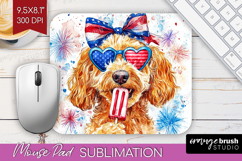 Labradoodle Dog Mouse Pad Sublimation 4th Of July Mousepad Product Image 1