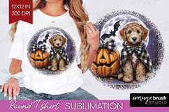 Labradoodle Dog Round Tshirt Background Halloween PNG Product Image 1