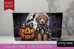 Labradoodle Dog Cosmetic Bag Halloween Makeup Bag PNG Product Image 1