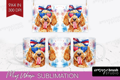 Labradoodle Dog Mug Wrap 4th Of July Mug PNG Sublimation Product Image 1